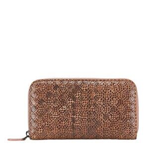 Bottega Veneta Intrecciato Zip Wallet Orange Brown Python